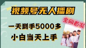 全网首发视频号无人播剧,拉爆流量不违规,一天到手5000多,小白当天上手,多号无限放大【揭秘】-一起网赚吧