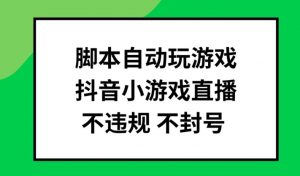 脚本自动玩游戏，抖音小游戏直播，不违规不封号可批量做【揭秘】-一起网赚吧