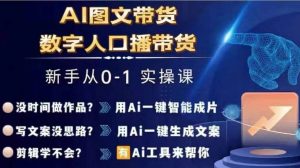 Ai图文带货+数字人口播带货，从0~1实操体系课-一起网赚吧