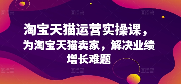 淘宝天猫运营实操课，为淘宝天猫卖家，解决业绩增长难题-一起网赚吧