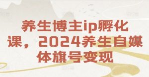 养生博主ip孵化课,2024养生自媒体旗号变现-一起网赚吧