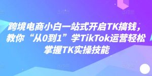 跨境电商小白一站式开启TK搞钱,教你“从0到1”学TikTok运营轻松掌握TK实操技能-一起网赚吧