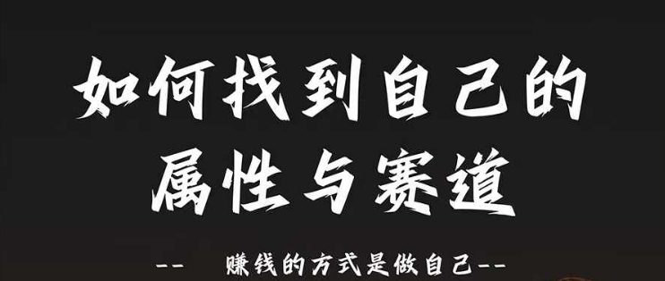 赛道和属性2.0：如何找到自己的属性与赛道，赚钱的方式是做自己-一起网赚吧