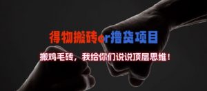 得物搬砖撸货项目?掰下数据，我给你们说说顶层思维【揭秘】-一起网赚吧