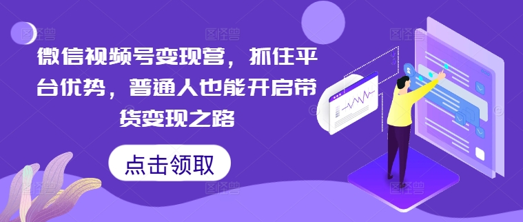 微信视频号变现营，抓住平台优势，普通人也能开启带货变现之路-一起网赚吧