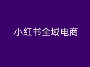 小红书全域电商，小红书电商教程-一起网赚吧