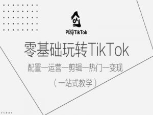 零基础玩转TikTok，配置一运营一剪辑一热门一变现，一站式教学-一起网赚吧