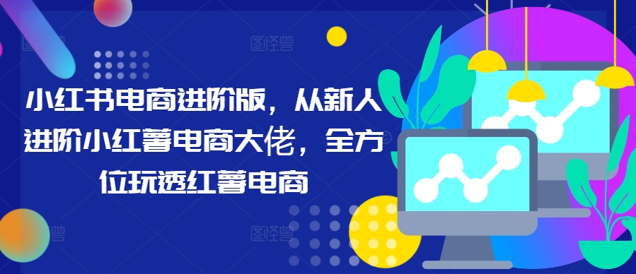 小红书电商进阶版，从新人进阶小红薯电商大佬，全方位玩透红薯电商-一起网赚吧