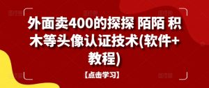 外面卖400的探探 陌陌 积木等头像认证技术(软件+教程)-一起网赚吧
