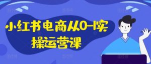 小红书电商从0-1实操运营课，小红书手机实操小红书/IP和私域课/小红书电商电脑实操板块等-一起网赚吧