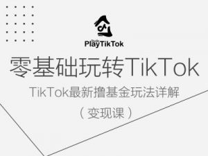 零基础玩转TiKToK变现课，TikTok最新撸基金玩法详解-一起网赚吧