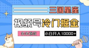 2024视频号三国冷门赛道掘金，条条视频爆款，操作简单轻松上手，新手小白也能月入1w-一起网赚吧