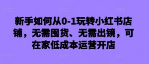 新手如何从0-1玩转小红书店铺,无需囤货、无需出镜,可在家低成本运营开店-一起网赚吧