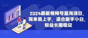 2024最新视频号蓝海项目，简单易上手，适合新手小白，收益长期稳定-一起网赚吧