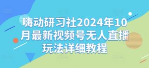 嗨动研习社2024年10月最新视频号无人直播玩法详细教程-一起网赚吧