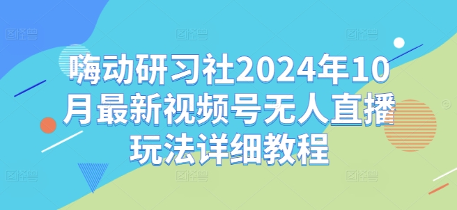 嗨动研习社2024年10月最新视频号无人直播玩法详细教程-一起网赚吧
