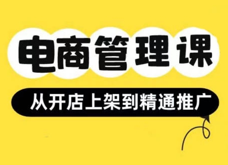 小红书&闲鱼开店从开店上架到精通推广，电商管理课-一起网赚吧