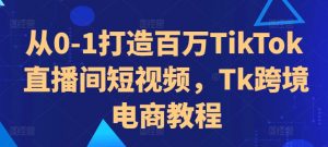 从0-1打造百万TikTok直播间短视频,Tk跨境电商教程-一起网赚吧