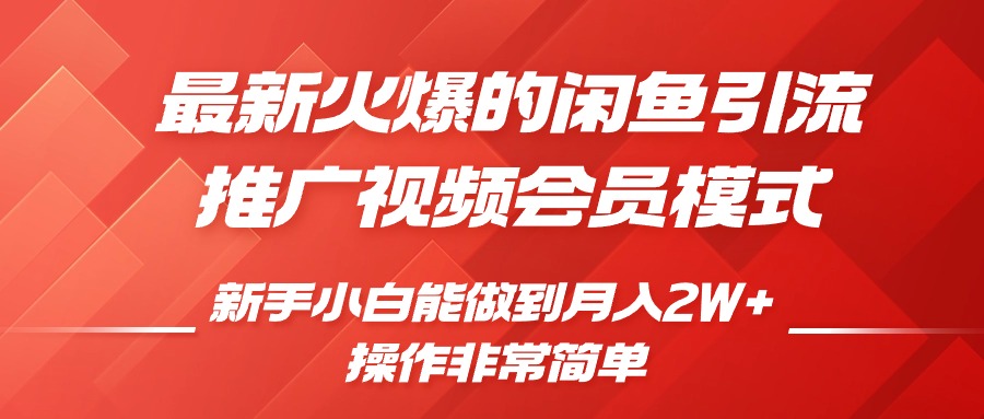 闲鱼引流推广影视会员，0成本就可以操作，新手小白月入过W+【揭秘】-一起网赚吧