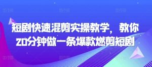 短剧快速混剪实操教学，教你20分钟做一条爆款燃剪短剧-一起网赚吧