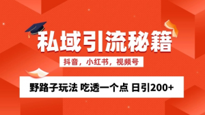 私域流量的精准化获客方法 野路子玩法 吃透一个点 日引200+ 【揭秘】-一起网赚吧