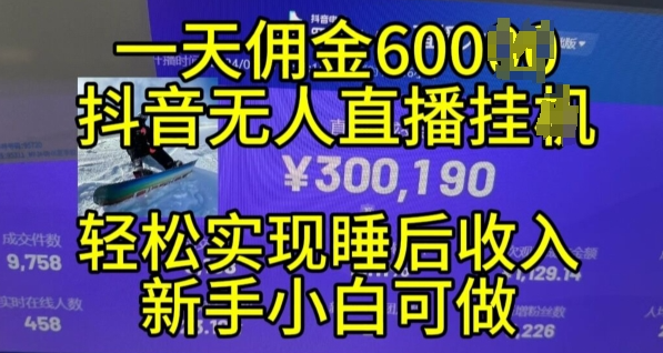 2024年11月抖音无人直播带货挂JI，小白的梦想之路，全天24小时收益不间断实现真正管道收益【揭秘】-一起网赚吧
