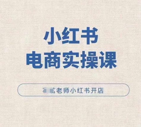 小红薯电商实操课，小红书开店实操必学课-一起网赚吧