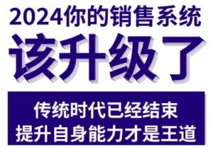 2024能落地的销售实战课,你的销售系统该升级了-一起网赚吧