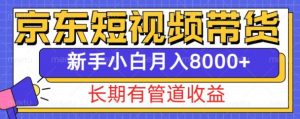 京东短视频带货新玩法，长期管道收益，新手也能月入8000+-一起网赚吧