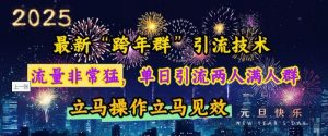 最新“跨年群”引流，流量非常猛，单日引流两人满人群，立马操作立马见效【揭秘】-一起网赚吧