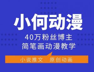小何动漫简笔画动漫教学，40万粉丝博主课程，可做伙伴计划、分成计划、接广告等-一起网赚吧