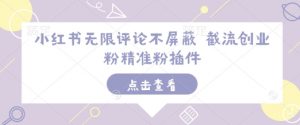 小红书无限评论不屏蔽 截流创业粉精准粉插件-一起网赚吧
