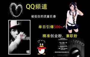 QQ频道：被低估的流量巨兽，单日引爆500+精准创业粉、兼职粉的引流秘籍-一起网赚吧