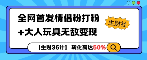 【生财36计】全网首发情侣粉打粉+大人玩具无敌变现-一起网赚吧