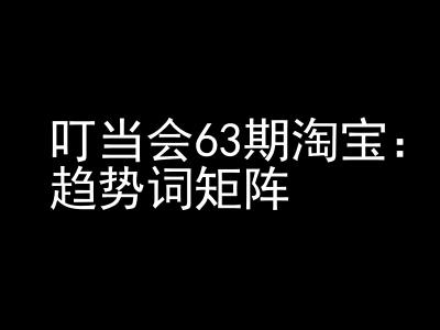 《淘宝天猫打爆班》原创高阶技术第63期，趋势词矩阵技术和玩法-一起网赚吧