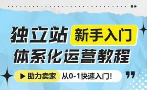 独立站新手入门体系化运营教程，助力独立站卖家从0-1快速入门!-一起网赚吧