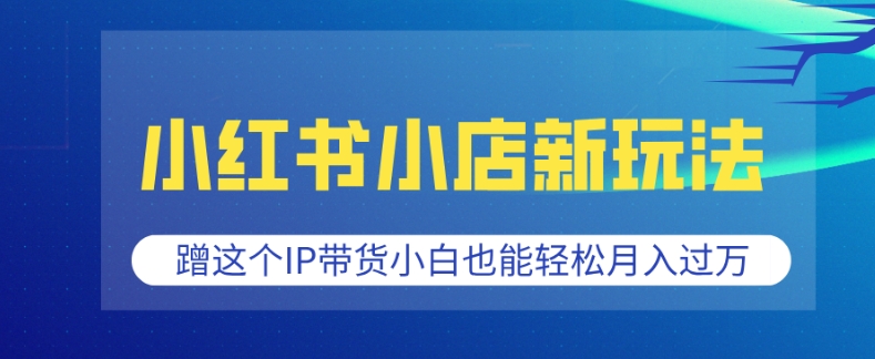 小红书小店新玩法，蹭这个IP带货，小白也能轻松月入过W【揭秘】-一起网赚吧