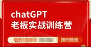 ChatGPT老板实战训练营，用GPT带飞，一人顶一个团队-一起网赚吧