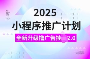 2025小程序推广计划,全新升级撸广告挂JI2.0玩法,日入多张,小白可做【揭秘】-一起网赚吧