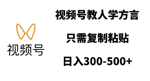 视频号教人学方言，只需复制粘贴，日入多张-一起网赚吧