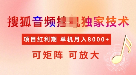 全网首发搜狐音频挂JI独家技术，项目红利期，可矩阵可放大，稳定月入8k【揭秘】-一起网赚吧