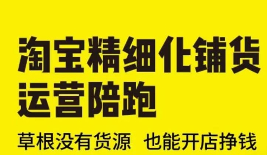 淘宝精细化铺货运营陪跑(部分更新至2025)，草根没有货源 也能开店挣钱-一起网赚吧