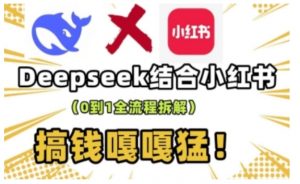 deepseek+小红书打造流量生产线实操课,0到1全流程拆解,搞钱嘎嘎猛-一起网赚吧