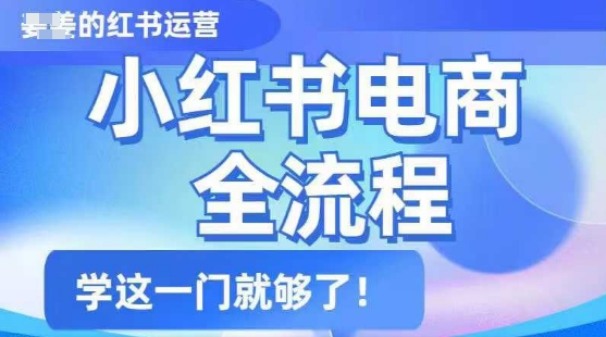 小红书电商全流程，精简易懂，从入门到精通，学这一门就够了-一起网赚吧