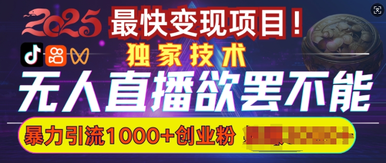 欲罢不能的无人直播引流，超暴力日引流1000+高质量精准创业粉-一起网赚吧