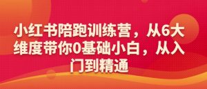 小红书陪跑训练营,从6大维度带你0基础小白,从入门到精通-一起网赚吧