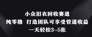 小众旧衣回收赛道，纯零撸 打造团队可享受管道收益，一天轻松3张-一起网赚吧