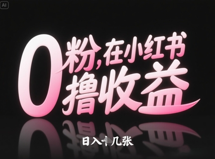 0粉在小红书撸收益，日入几张-一起网赚吧