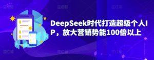 DeepSeek时代打造超级个人IP，放大营销势能100倍以上-一起网赚吧