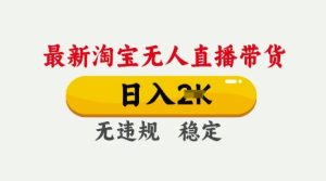 25年3月淘宝无人直播带货，日入多张，不违规不封号，独家技术，操作简单【揭秘】-一起网赚吧